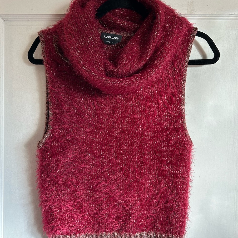 Bebe Women's Red Sleeveless Sweater